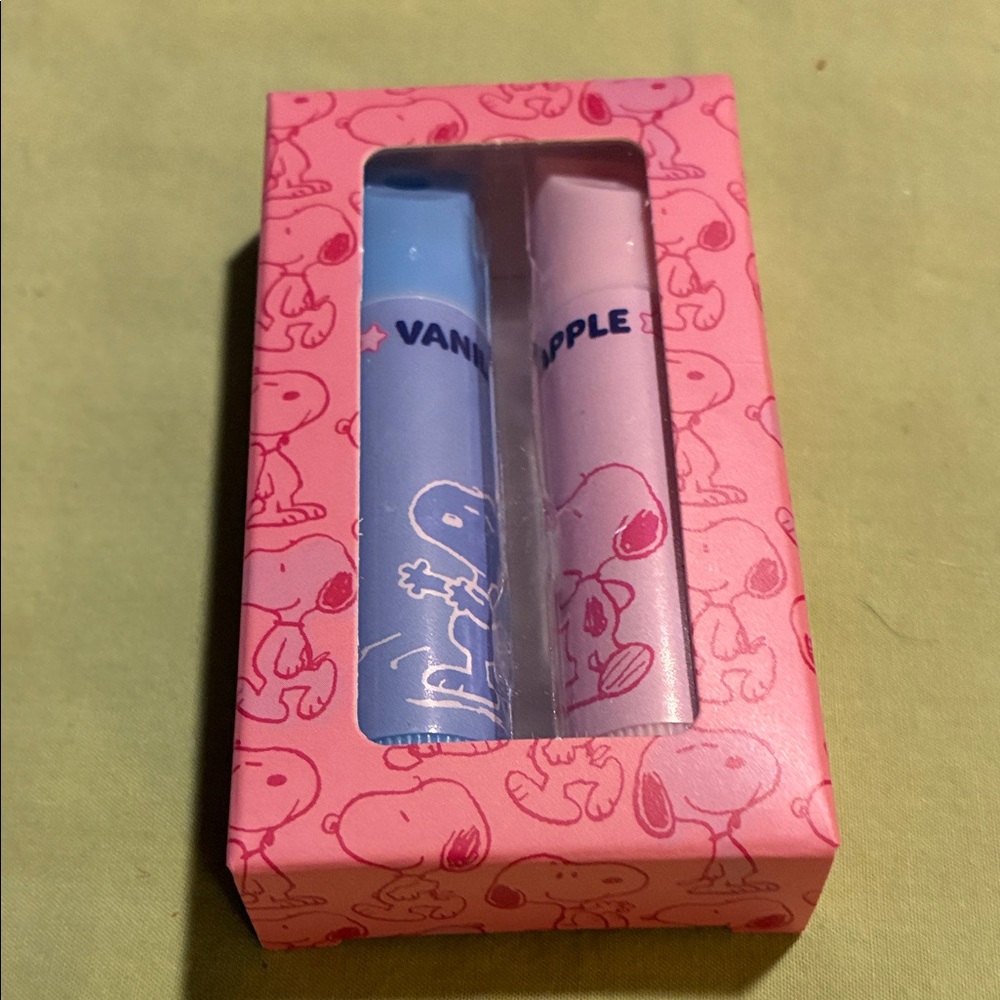 Peanuts Blue and Pink Lip Balm Duo